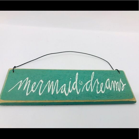 Mermaid Dreams Motivational Sign Ornament Nautical NWT - Picture 1 of 5